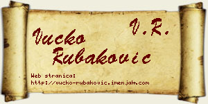 Vučko Rubaković vizit kartica